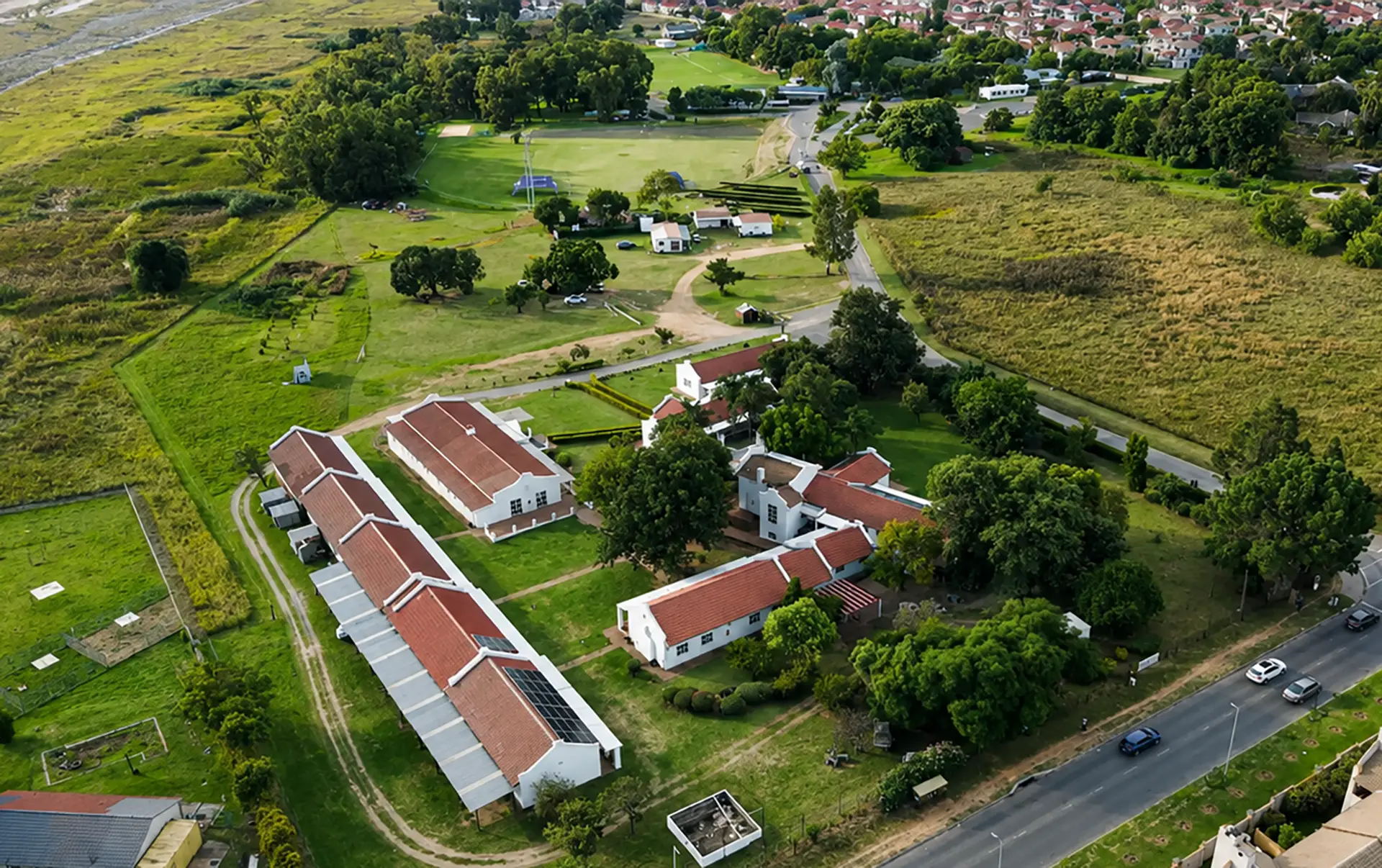 Aerial view of the Summerhill campus
